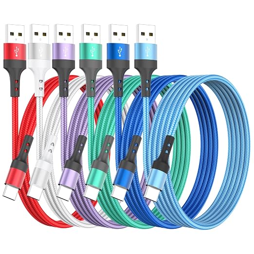 HKYUSHINE multi-length USB-C charging cable six-pack
