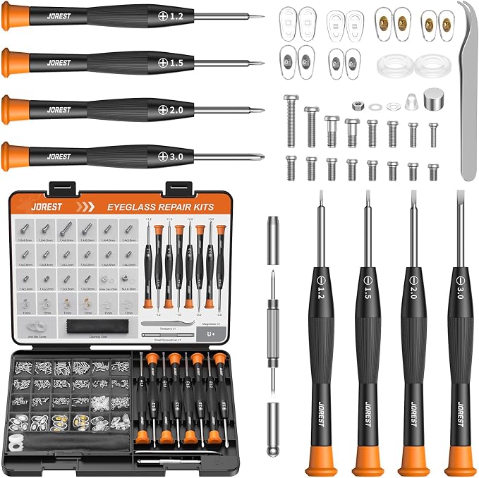 JOREST eyeglass repair tool kit in a case